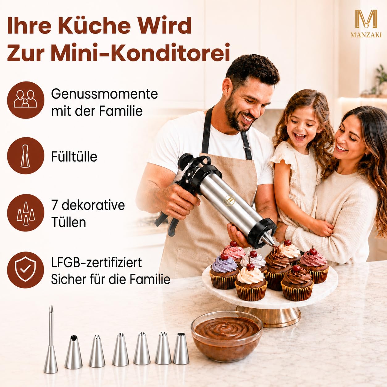 Churrera professionale in acciaio inox 304 senza BPA certificato UE - Kit per churros, manganelli e biscotti con sac pasticcere, 41 cm, 12 dischi, 7 ugelli e ricettario QR