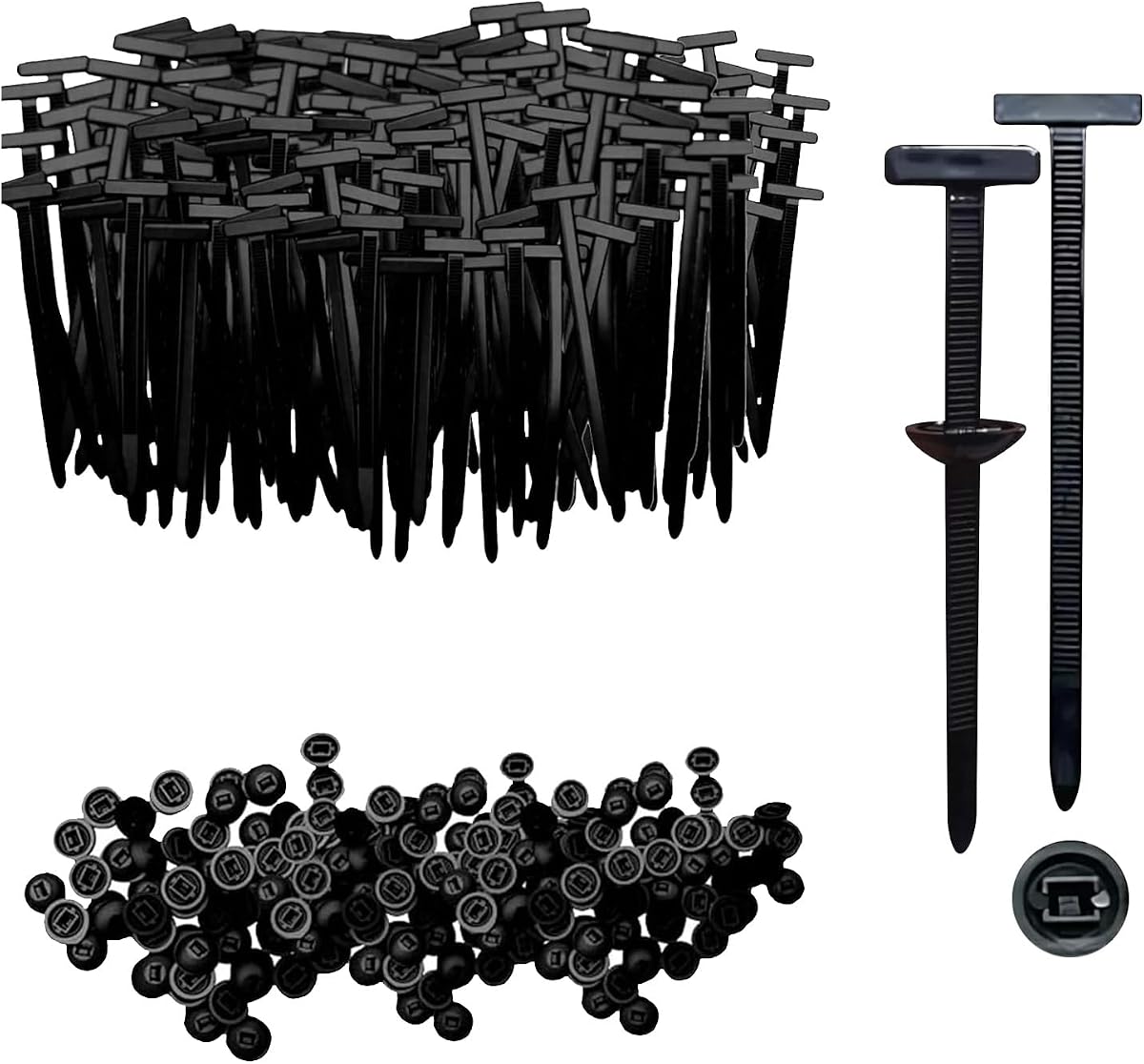 Nylon Universal Cable Tie Buckle, Automotive Zipper Clips, Self-Locking Zip Tie Clips with UV & Heat Resistant for Car Auto Bumper Fender Trunk Repair (220PCS)
