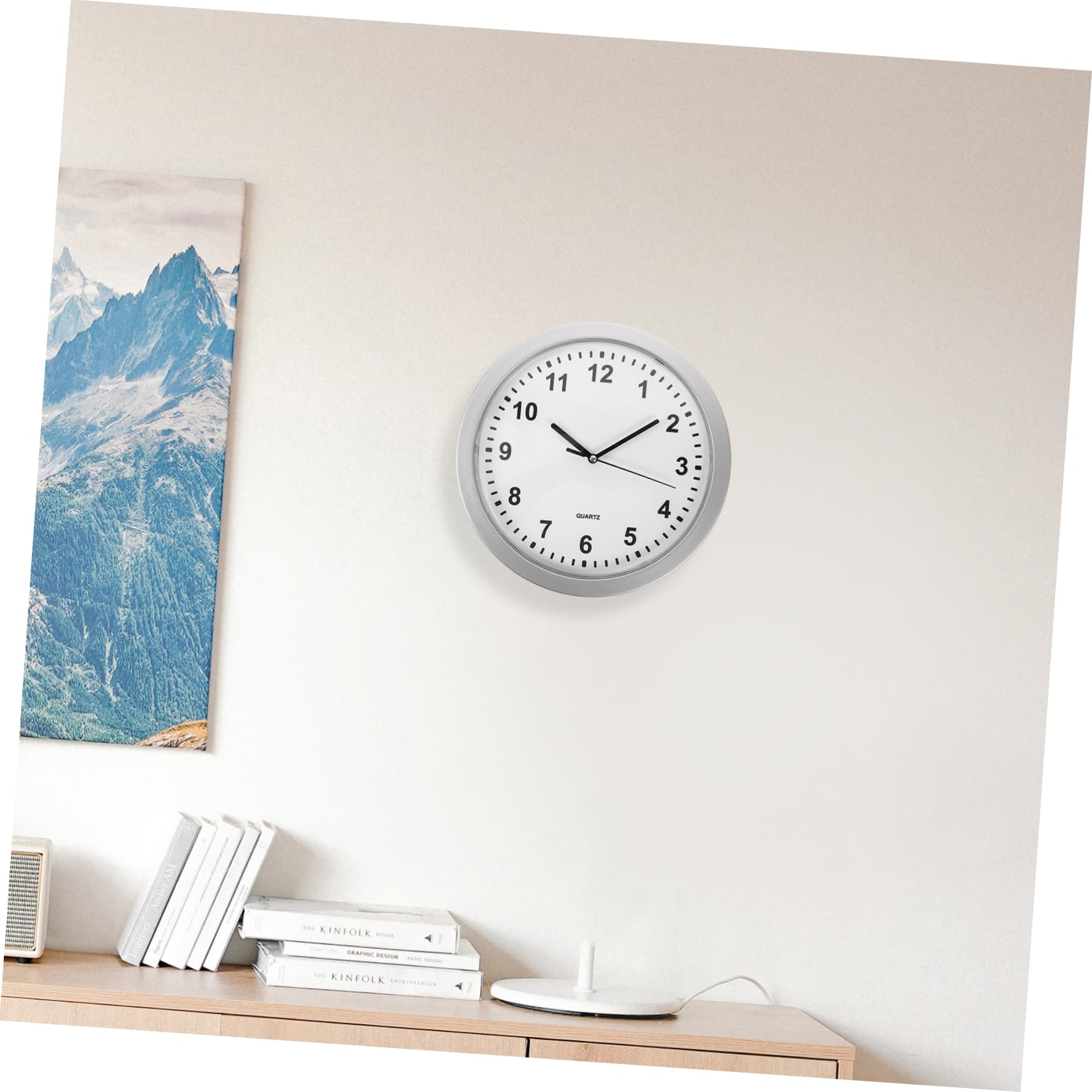 Wanduhr mit Verstecktem Safe für Geld, Dekorativ, Silber