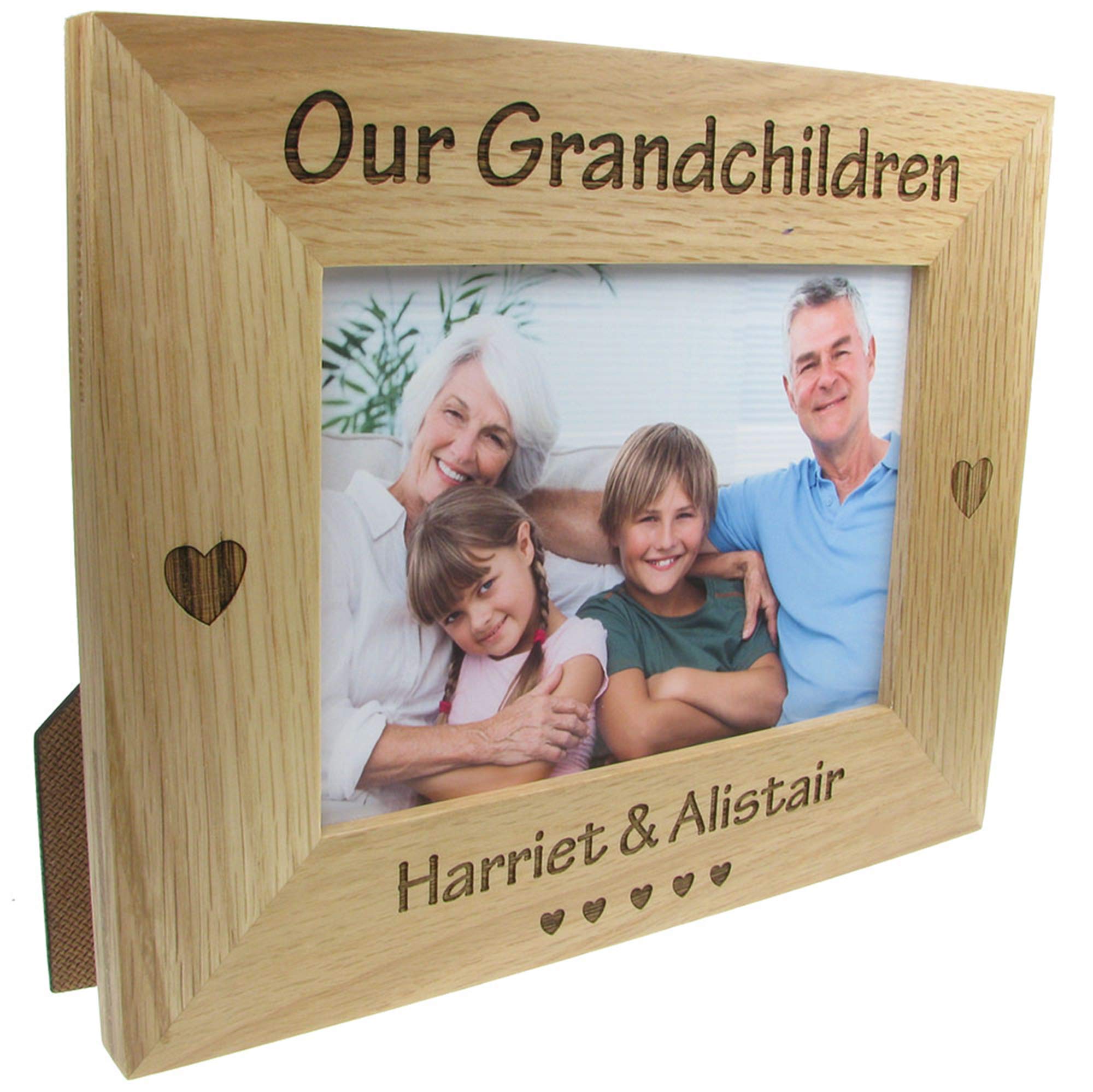 Grandparent Xmas Gift Our Grandchildren Engraved Oak Photo Frame