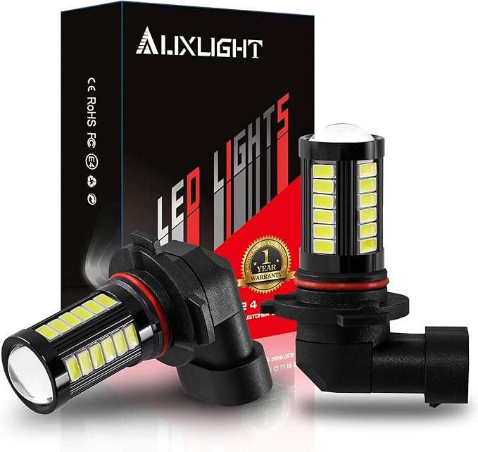 AUXLIGHT 9006 HB4 9006LL 9006XS LED Fog Light Bulbs 6000K Xenon White, Super Bright 2800 Lumens 33-SMD Chips LED Daytime Running Lights DRL Bulbs Replacement for Cars, Trucks (Pack of 2)
