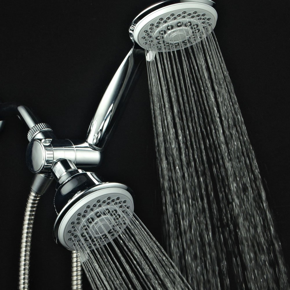 AquaStorm by HotelSpa - Alcachofa de ducha de mano de 3 vías de alta presión de lujo con modo ahorro de agua y cromo