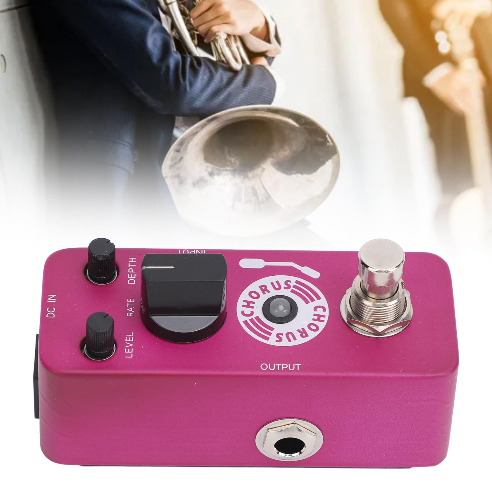Dilwe Pédale de Chorale Analogue True Bypass Warmer Chorus Effet Pédale pour les Basses E -guitar, Construction Robuste en Alliage en Aluminium