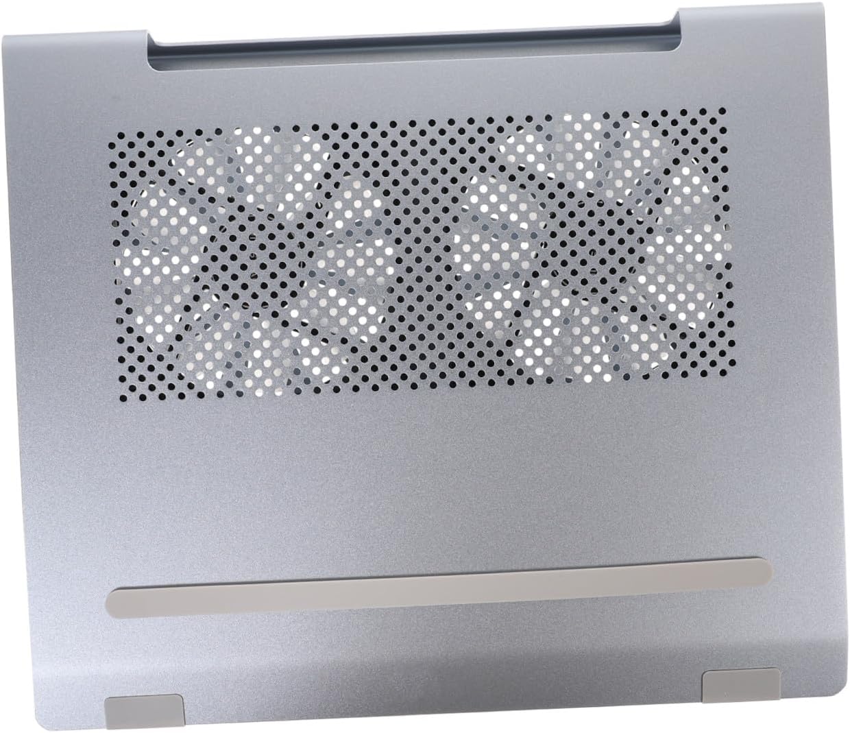 Aluminum Alloy Laptop Cooling Pad and Adjustable Stand for Laptops to 17.3 Inch, Quiet Ventilated Air Cooler Base for Gaming and Office Use, Gray