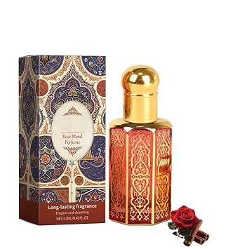 Luxury Arabian Perfume for Women,Roll on Rose Series Edp Whit Cinnamon & Sandalwood & Frankincense,Long-Lasting Fragrance for Unisex warm Soft Floral Woody 0.4oz Rose