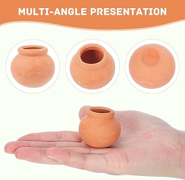 Toddmomy Mini Clay Pots 6Pcs Mini Terracotta Clay Pots Pottery Planter Miniature Flower Containers for Succulent Plants, DIY Garden, Dollhouse and Home Decor
