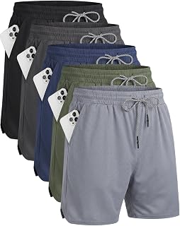Surenow Mens Athletic Shorts with Pocket Running Workout Gym Shorts for Men