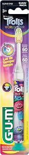 Escova Infantil que Pisca GUM Trolls, cerdas macias, pisca por 60 segundos, Gum, Sortidas