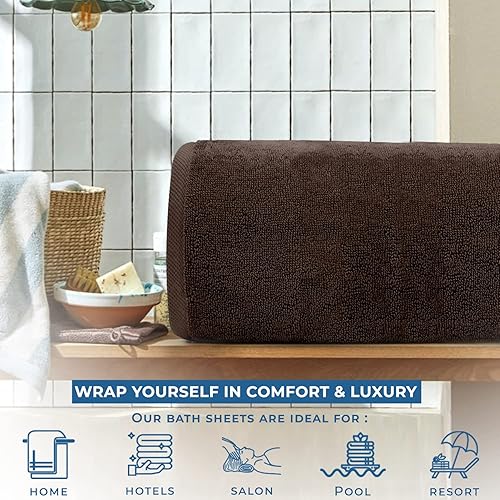 Vista 288 de DAN RIVER Paquete de 1 toalla de baño de 40 x 80 pulgadas, toallas de baño extragrandes de secado rápido para baño, toallas suaves y absorbentes