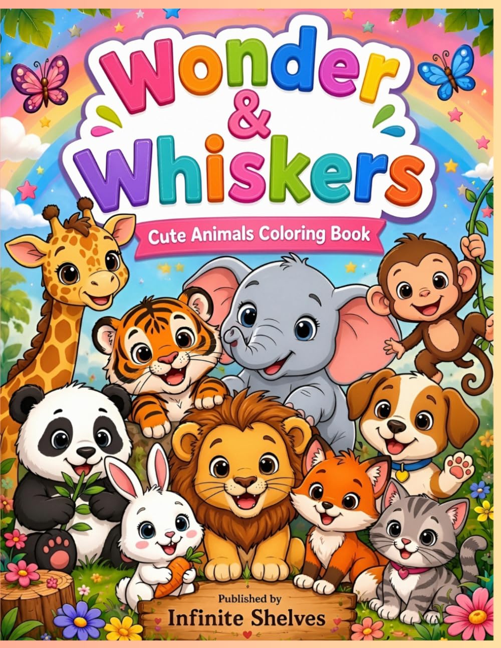 Wonder & Whiskers: Cute Animals Coloring Book