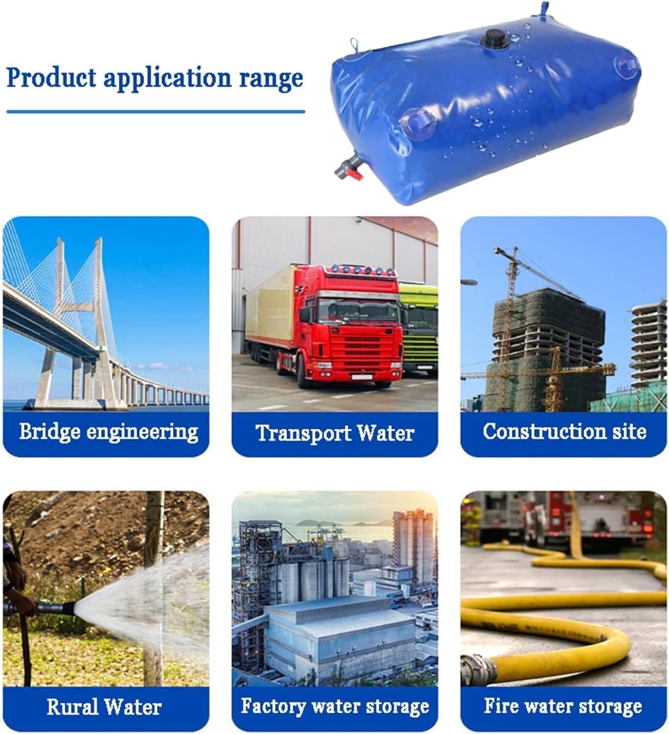 Water Storage Bag, Portable Liquid Storage Tank, Outdoor Camping Emergency Water Storage Tank