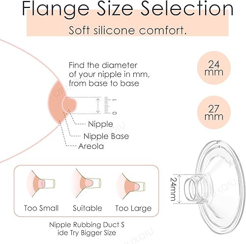 Miniatura 3 de Accesorios de extractor de leche portátil de brida (0.94 pulgadas) compatibles con Momcozy S9S10S12 de repuesto de brida y escudo de extractor de