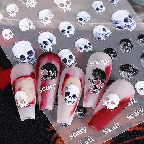 Miniatura 8 de 6 hojas de calcomanías de uñas de Halloween de dibujos animados fantasma, calabaza para mujeres, calcomanías de uñas de Halloween, calcomanías de
