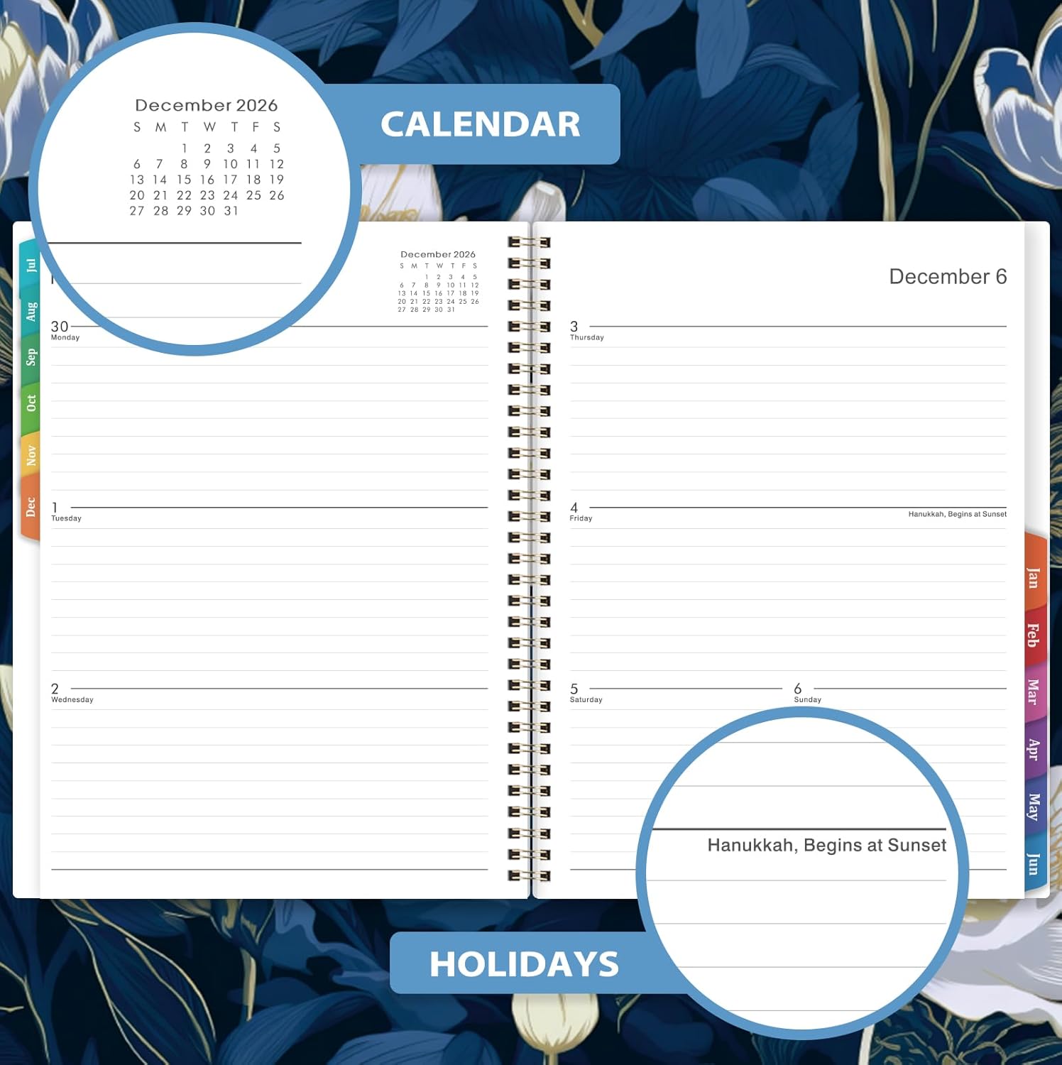 2026-2027 Planner - July 2026 - June 2027, 8.5" x 11", Academic Planner 2026-2027 Weekly & Monthly, Large Calendar with 12 Monthly Tabs, Back Pocket - Image 4