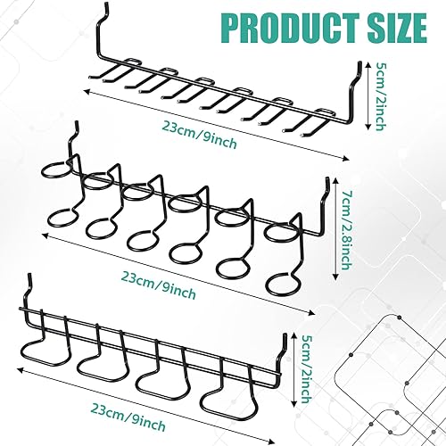 Miniatura 9 de Coume 6 soportes para destornilladores para tablero de clavijas, organizador de alicates de acero inoxidable, ganchos de herramientas, accesorios