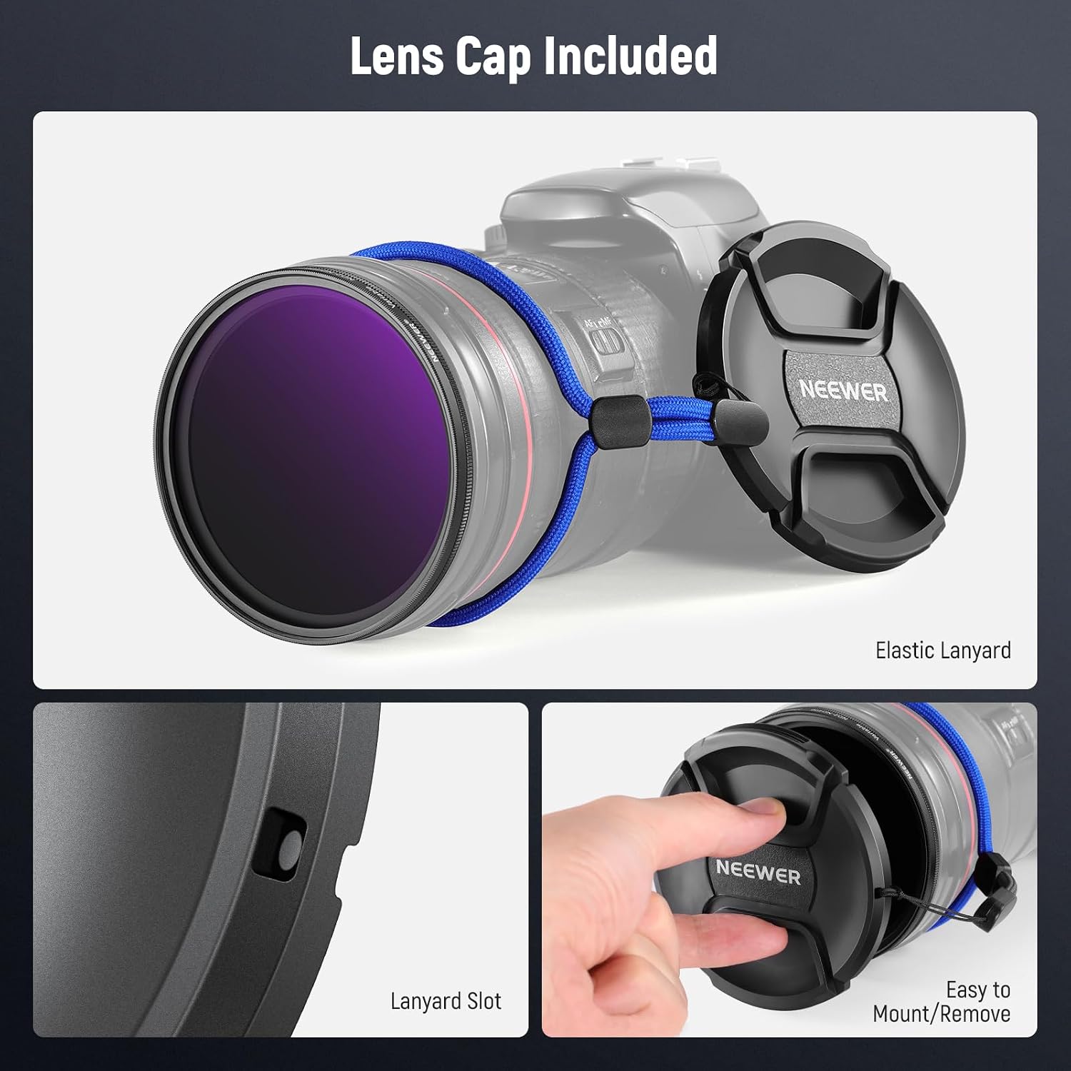 NEEWER 77mm ND2-400 (1-9 Stops) Variable ND Filter with Lens Cap, Lanyard, Cleaning Cloth, Precise Neutral Density Adjustment, Fingerprint & Scratch Resistant Multicoated Optical Glass