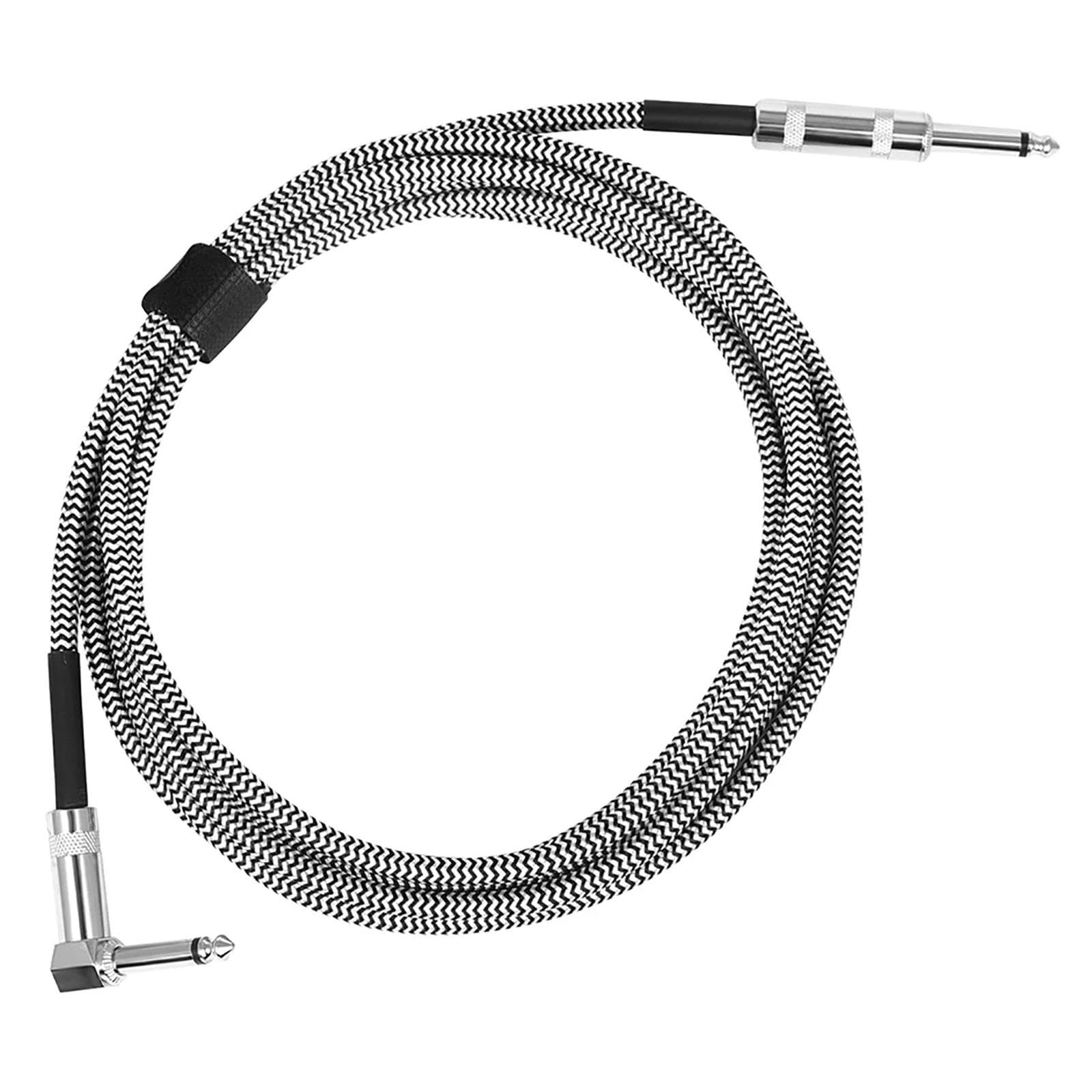 Cavo Audio Per Chitarra Cavi Per Chitarra Elettrica Da 300 Cm Linea Di Riduzione Del Rumore 6,35 Mm Intrecciati Schermati(White)