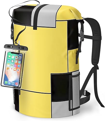 Miniatura 11 de Bolsa seca impermeable resistente para kayak y senderismo con cierre de enrollado - Mochila impermeable para teléfono 35L/55L/85L con diseño náutico