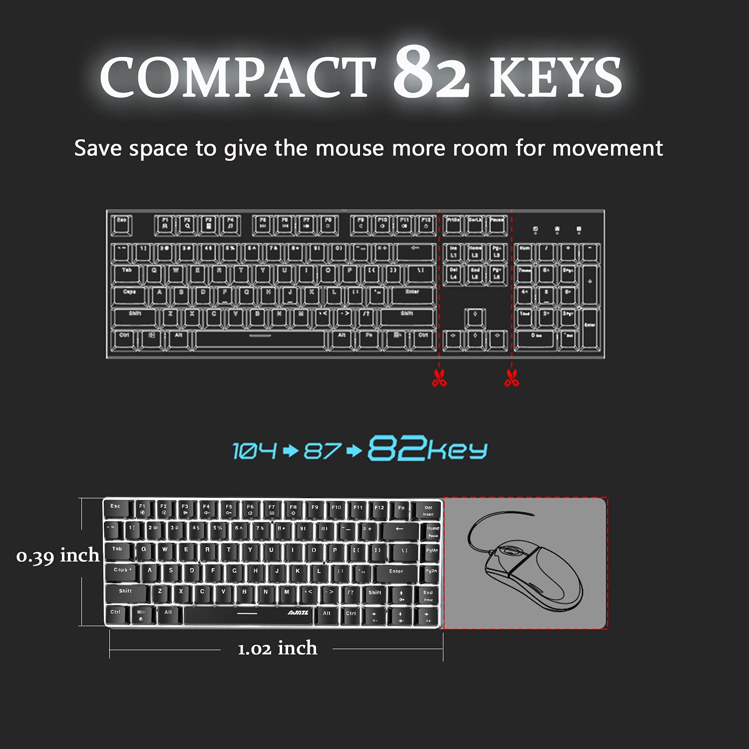 MAMBASNAKE K3 Pro Mechanisch Toetsenbord Wired Ultra-Compact Mini 98