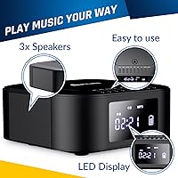 Vista 6 de KLIM Boombox E1 with CD case - CD Player Portable Audio System + Extra BASS with Subwoofer + FM Radio, MP3 Bluetooth AUX USB + Wired and Wireless