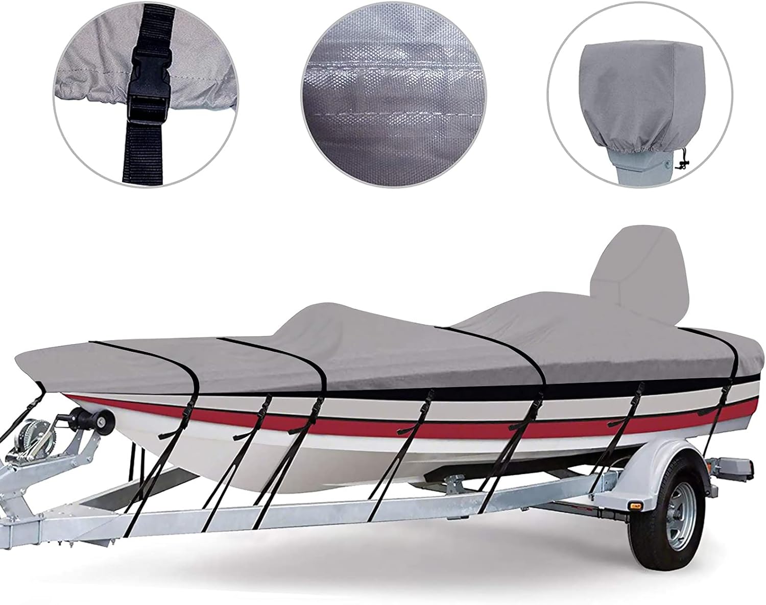 Zuihao 800D Heavy Duty Boat Cover Trailerable Waterproof