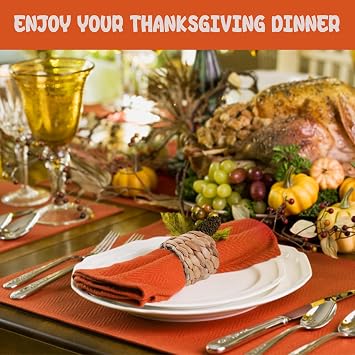 Napkin Rings Set of 6, Thanksgiving Napkin Rings Table Decor Handmade by Natural Water Hyacinth, Fall Farmhouse Napkin Rings for Thanksgiving, Christmas, Wedding Table Decoration
