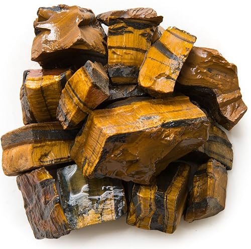 Material de las gemas hipóticas: piedra de ojo de tigre dorado de alta calidad de 1 lb de South Africa – cristales naturales y rocas para cabbing,
