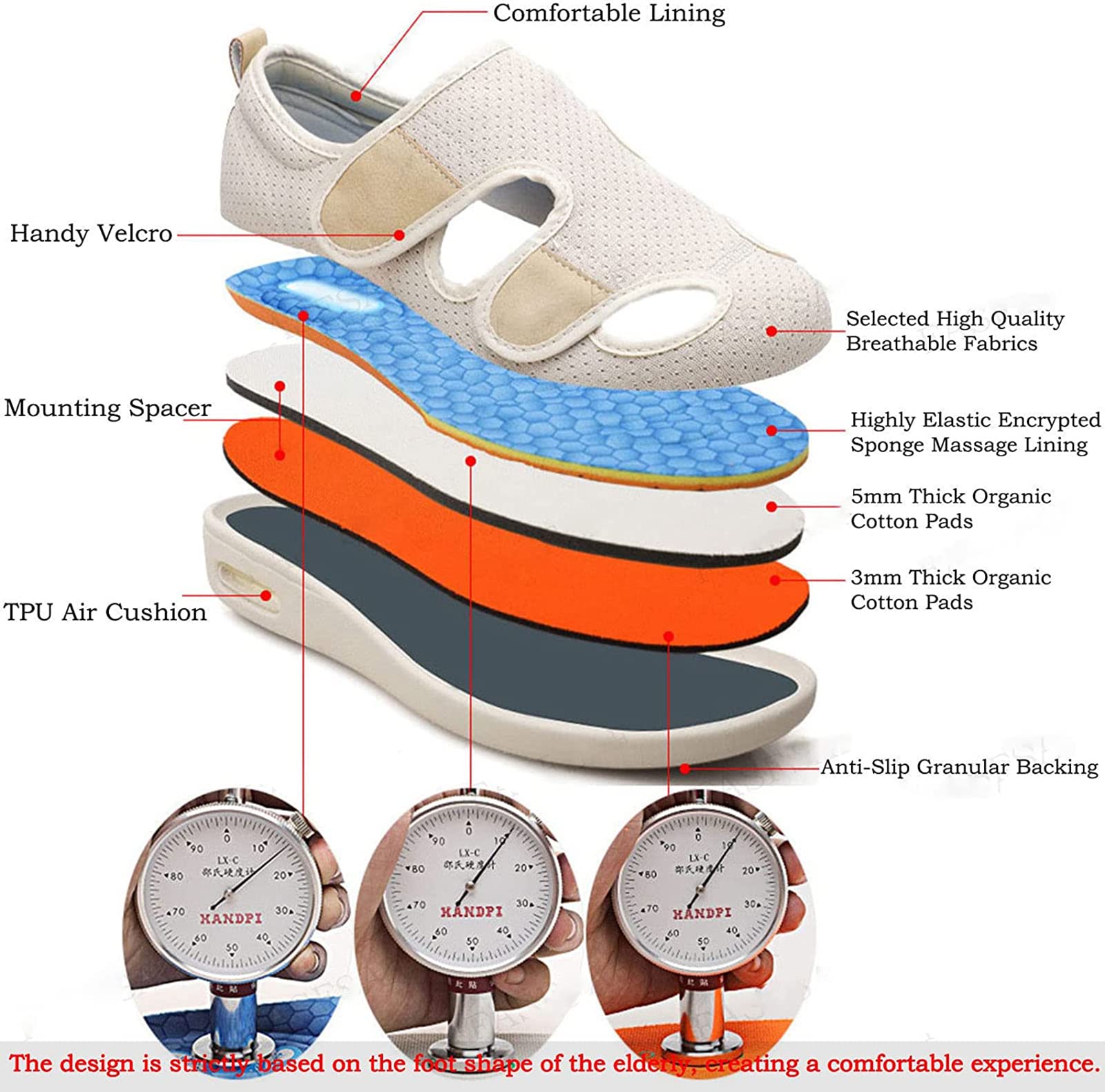 Zapatos para diabéticos para mujer zapatillas hinchadas con Edema Extra ancho zapatos ajustables para caminar para ancianos artritis Edema pies hinchados pulgar en valgo