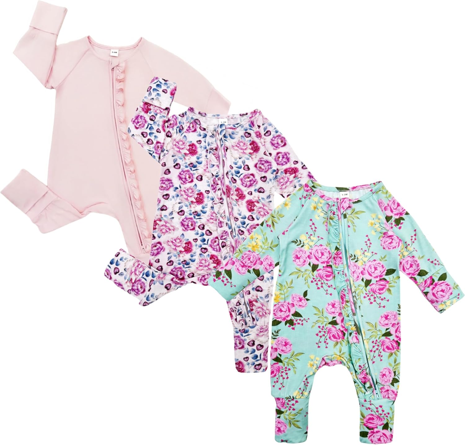 Bow Dream Baby Girl Clothing Footies Bamboo Rayon Baby Girl Clothes Baby Romper Jumpsuit Newborn-24 Months