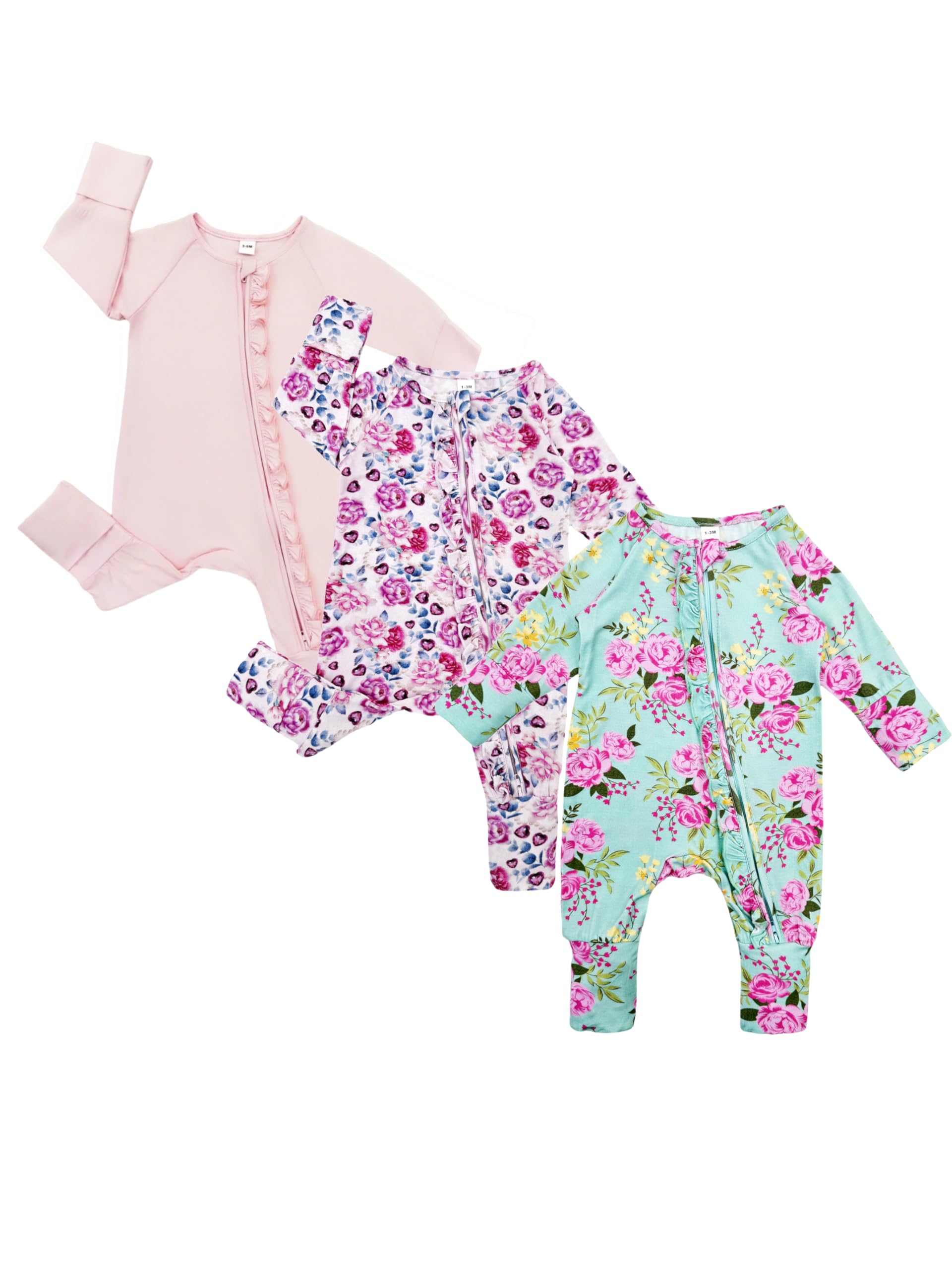 Bow Dream Baby Girl Clothing Footies Bamboo Rayon Baby Girl Clothes Baby Romper Jumpsuit Newborn-24 Months