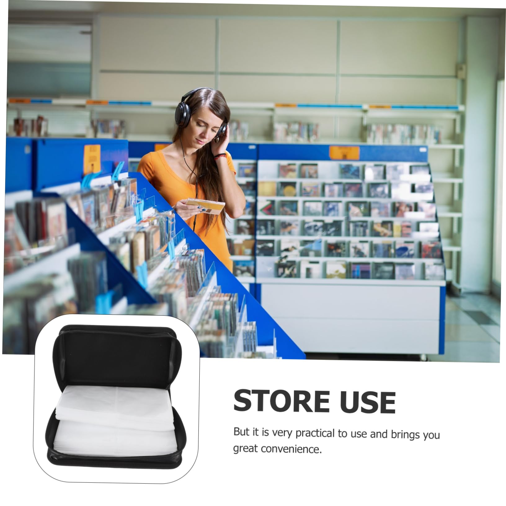 IMIKEYA 2pezzi Porta Cd Cerniera e Maniglia Borsa Portatile Per Cd e Dvd Organizer Per Custodia Rigida Salva Dischi Design Compatto e Resistente