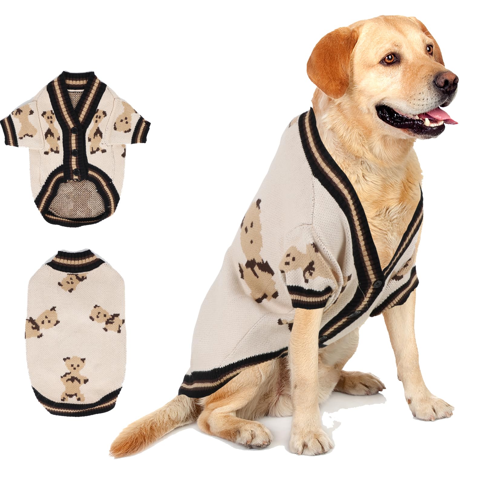Pull pour chien grande taille vêtement Noël gros chien ours beige