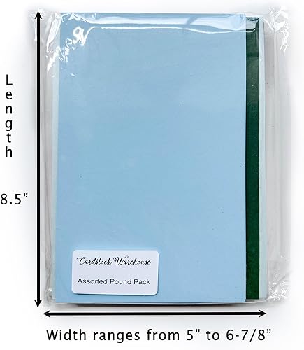 Miniatura 2 de Cardstock Warehouse - Paquete de libra de papel de cartulina de tamaño surtido, estampado, troquelado, sellos, tarjetas de felicitación, tarjetas de