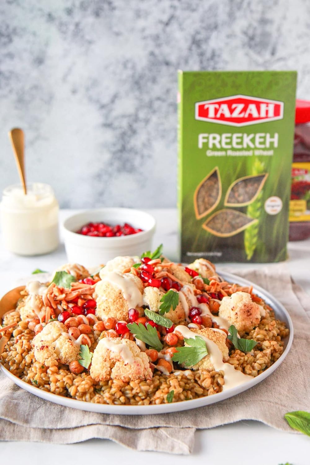 Tazah Freekeh Roasted Durum Wheat 35.2 Ounce Green Wheat 2.2 lbs