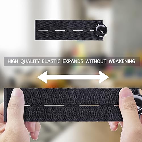 Miniatura 2 de Extensores de cintura elásticos, ampliadores de cintura ajustables para hombres y mujeres, extensor de botón de pantalones de mezclilla (B6)