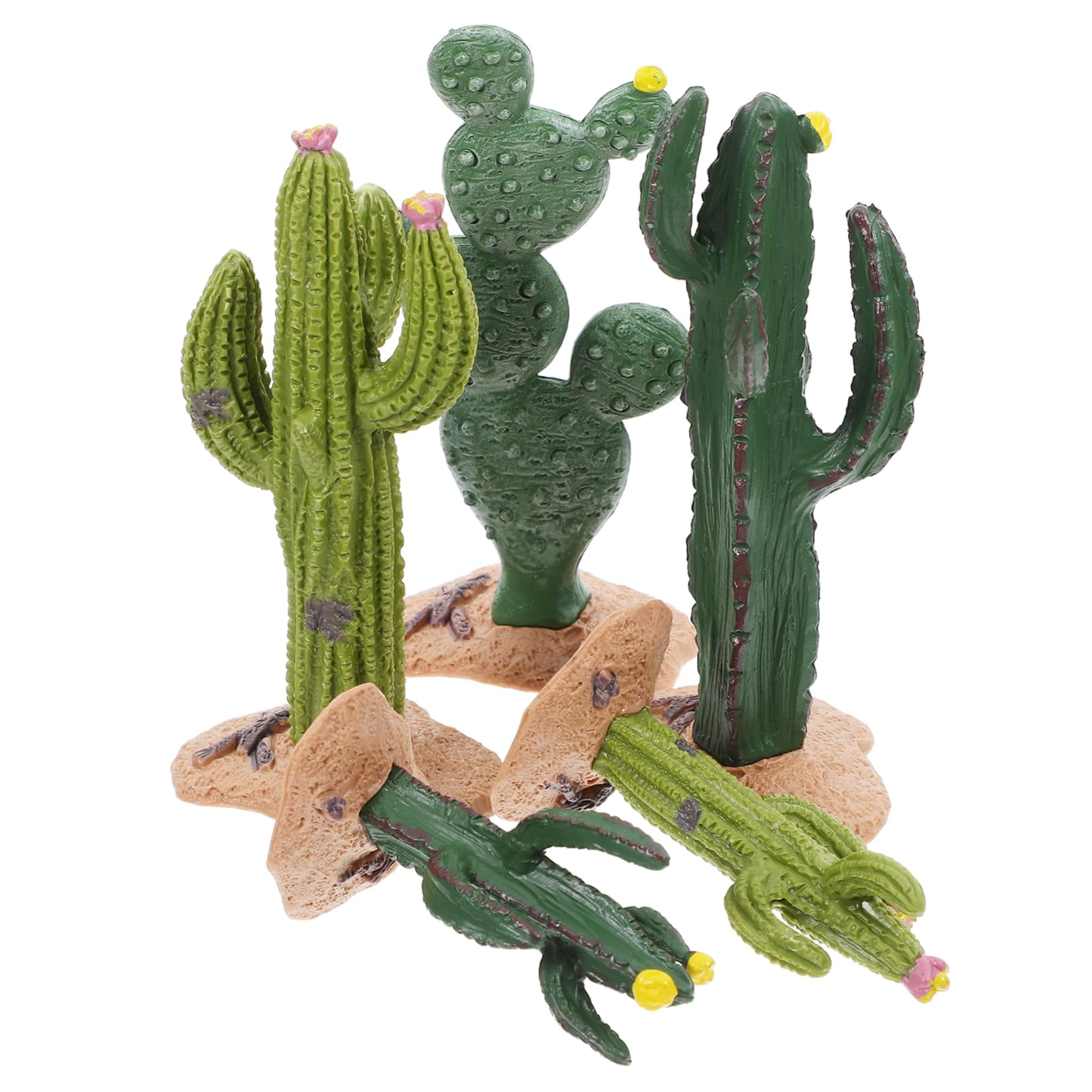 Ciieeo 20 Piezas Microdecoración paisajística Mini decoración de jardín Plantas suculentas Artificiales Tabletop Adorno de Cactus de simulación Adorno de Modelo de Planta el plastico