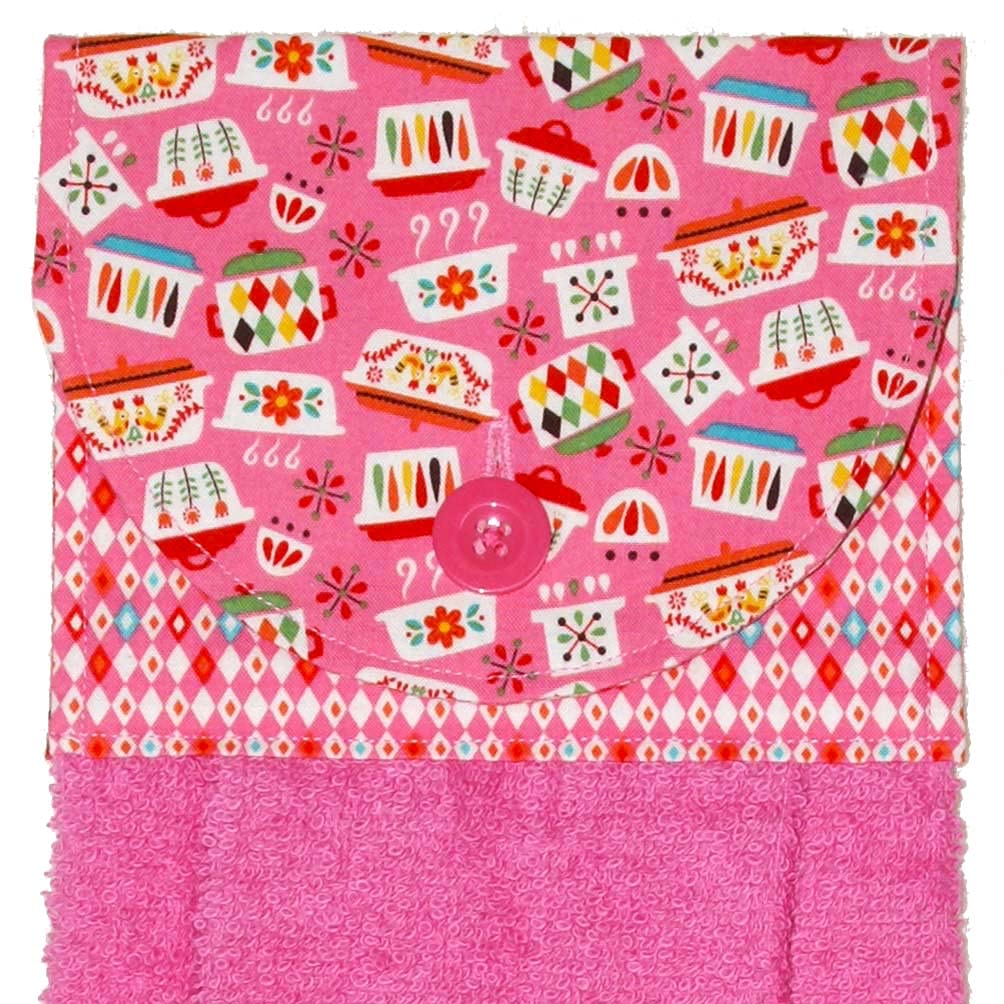 Hanging Kitchen Hand Towel Pink Plush Towel Vintage