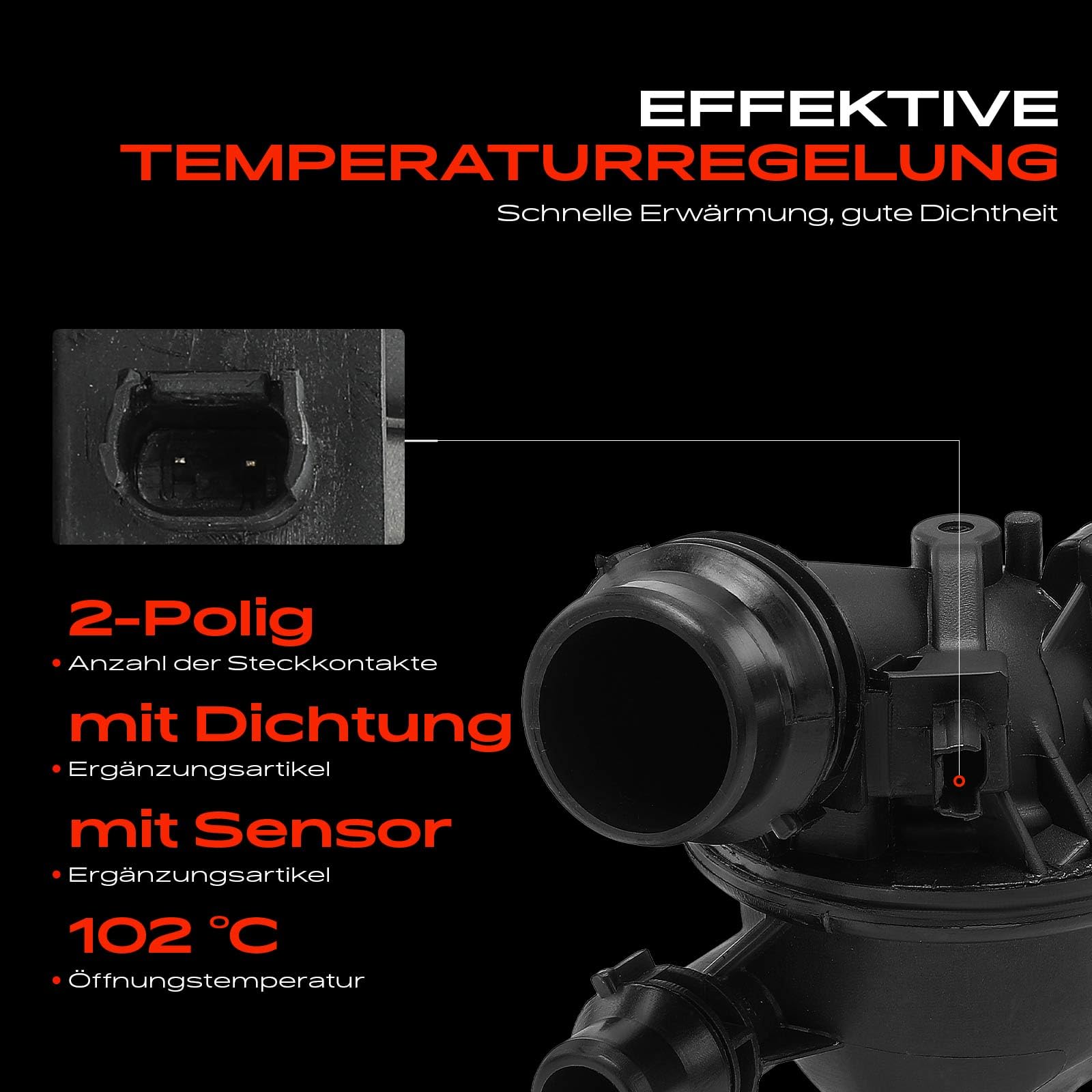 Frankberg Thermostat Kühlmittel 102°C Kompatibel mit 3er Cabriolet E93 318i 320i 2.0L 2006-2013 5er E60 520i 2.0L 2006-2010 1er Coupe E82 120i 2.0L 2007-2013 Replace# 11538671515