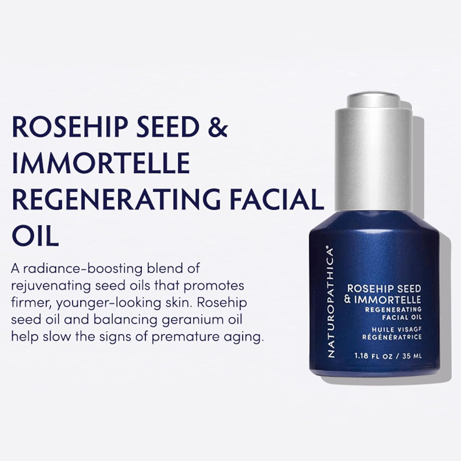 Naturopathica Rosehip Seed & Immortelle Regenerating Facial Oil, Daily Face Oil for Softened Fine Lines and a Healthy Glow, Lightweight Face Oil for Men and Women, 1.18 fl oz - Image 6