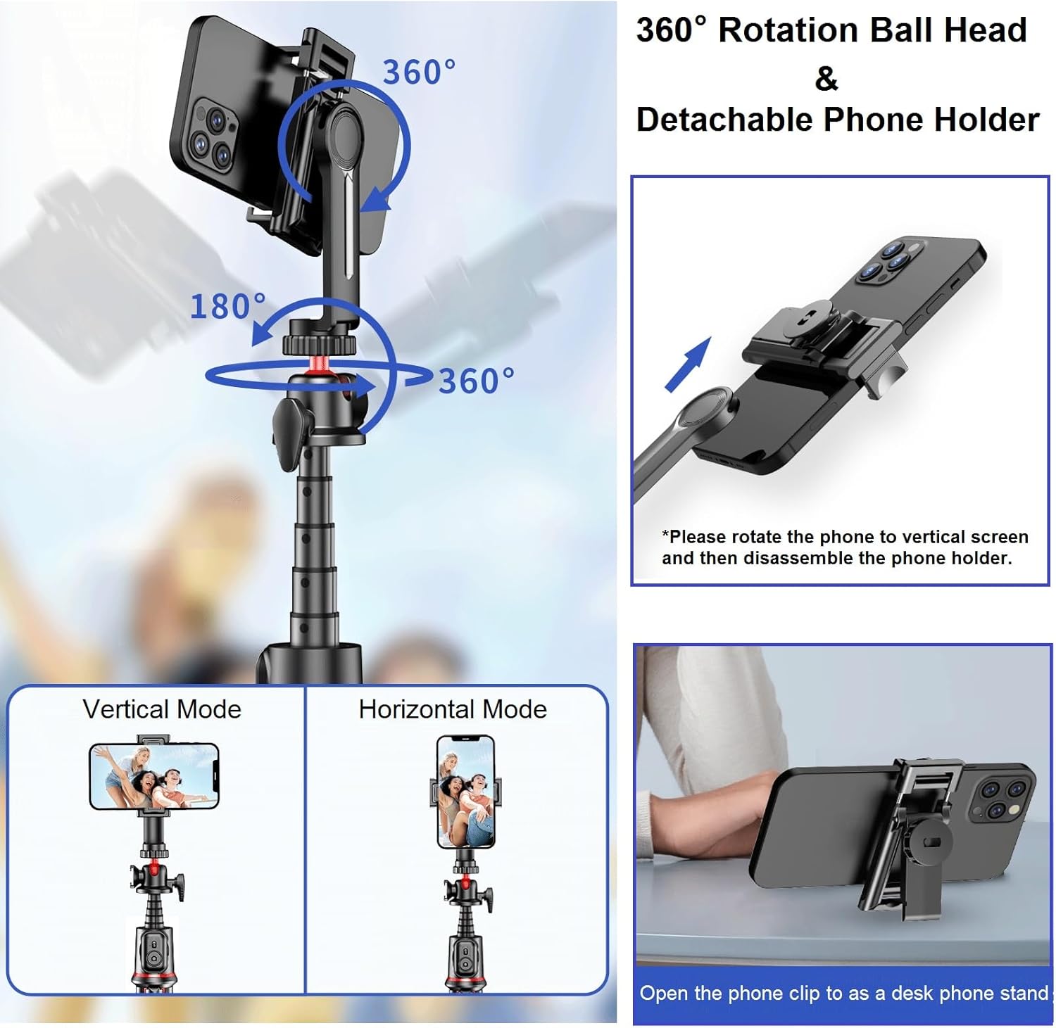 Flexible Phone Tripod Selfie Stick, Octopus Camera Tripod iPhone Holder Stand with Cold Shoe Mount, Travel Tripod Flexible Legs for iPhone Android Camera Stick Video Recording Vlog