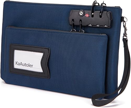 Miniatura 8 de Bolsa de dinero con cerradura, bolsa de dinero de doble capa para efectivo, pasaportes, suministros notariales, medicamentos, valiosa bolsa de