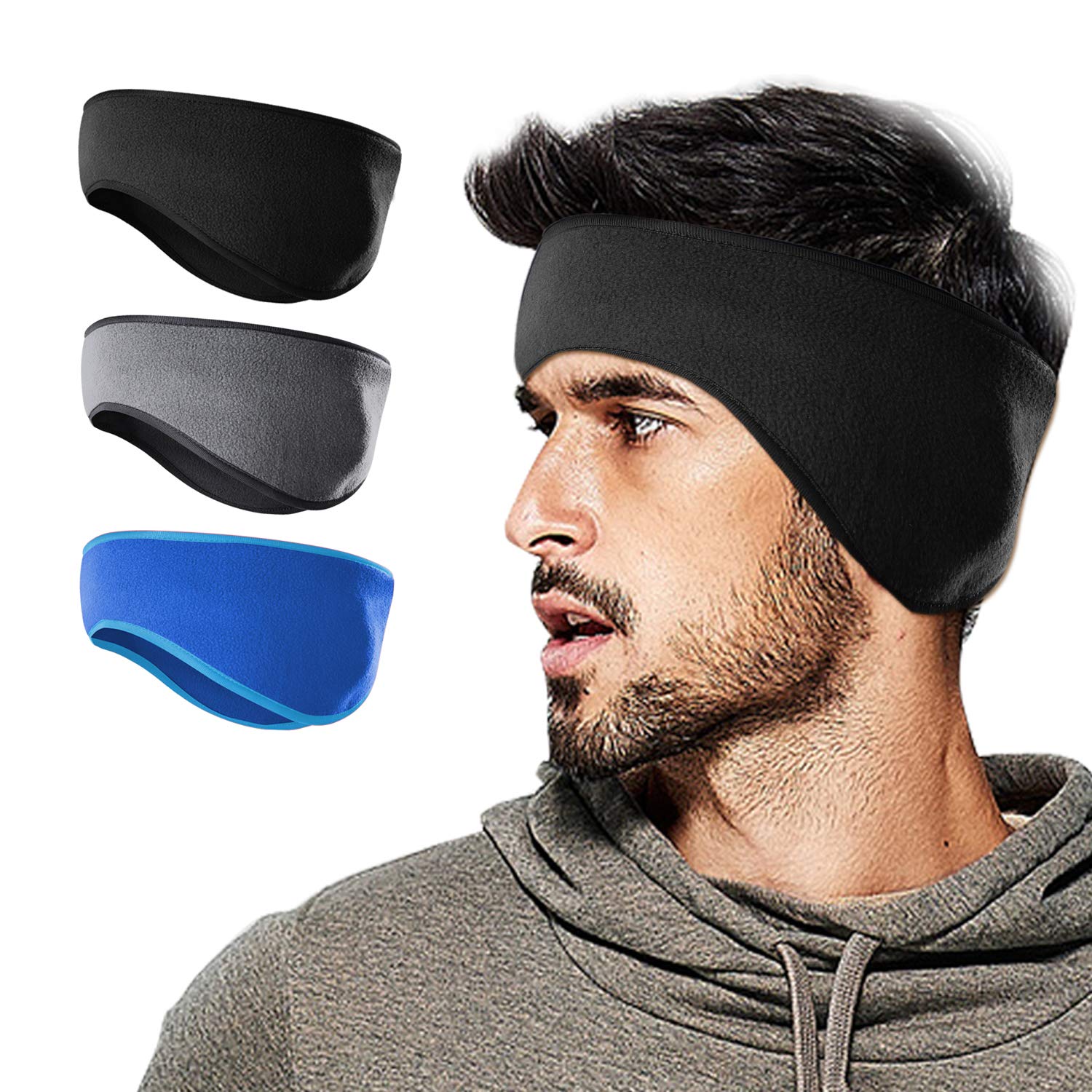 Winter Fleece Ear Warmers Headband Ear Muffs for Men Women Kids, Ear Covers for Cold Weather Ski Running Cycling Work