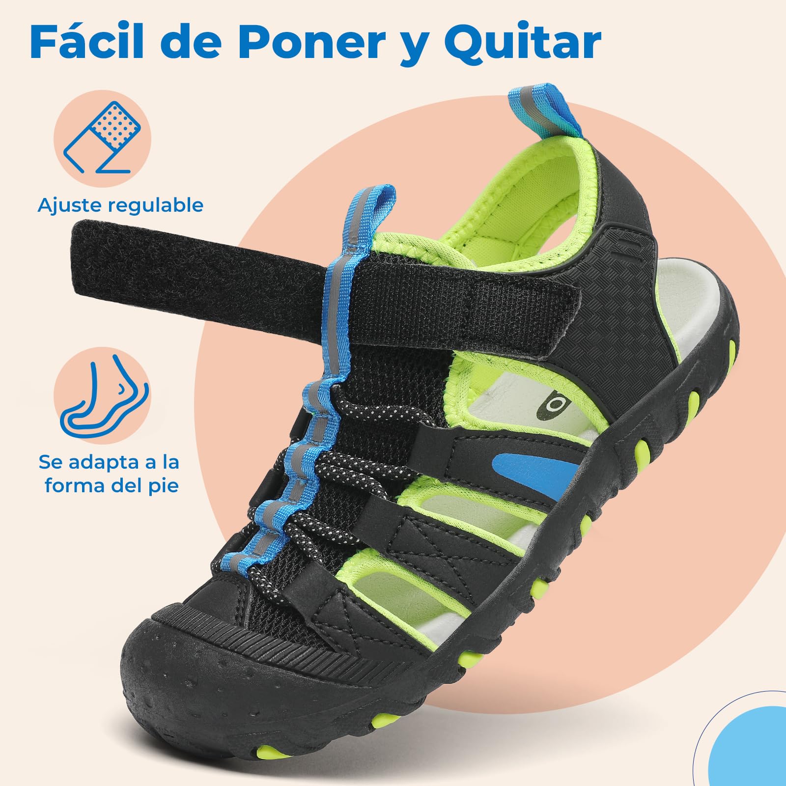 SAGUARO Sandalias Calzado de Verano para Niños Puntera Cerrada para Trekking y Senderismo Tallas 25-38 — view 5