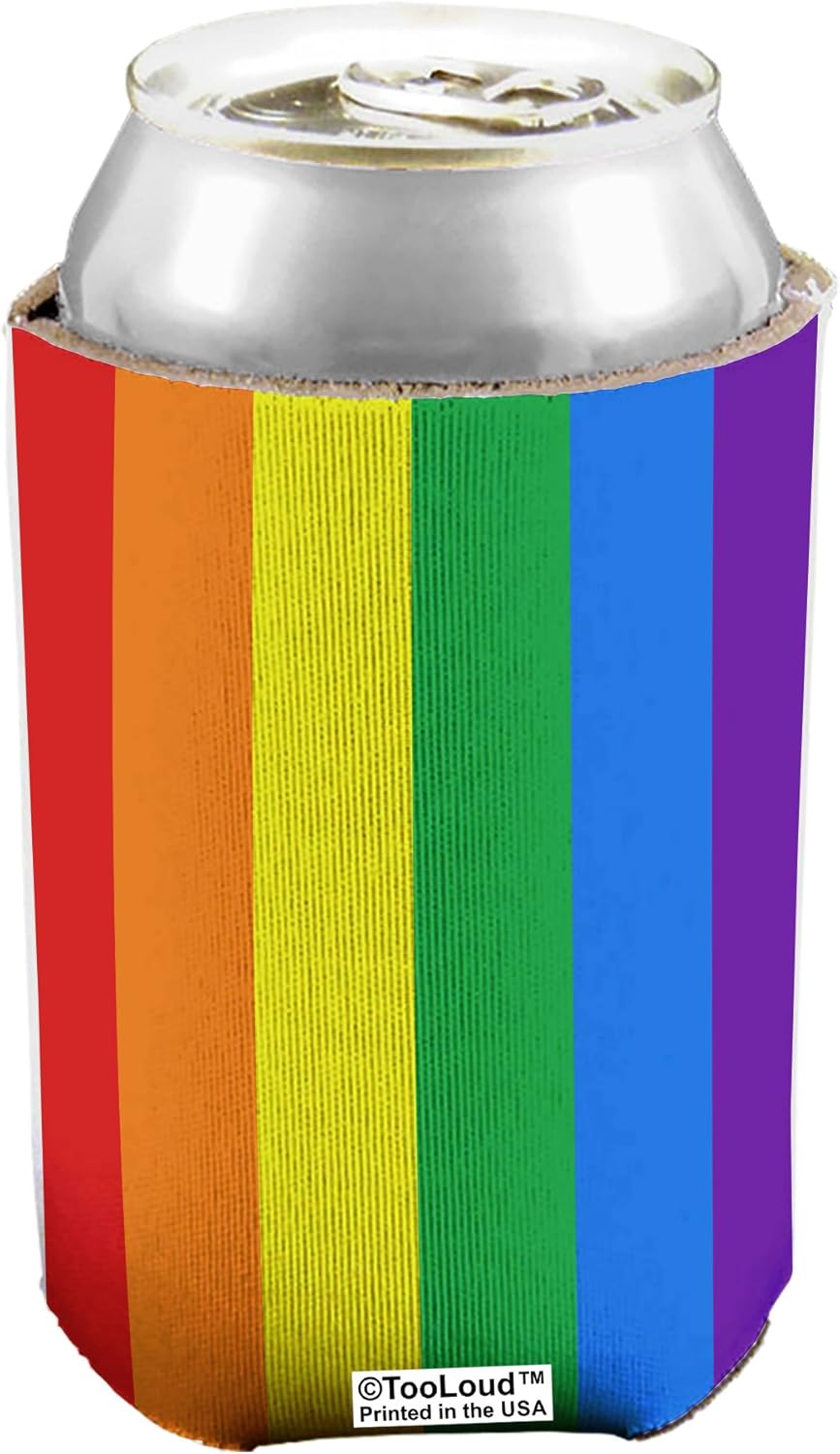 TooLoud Rainbow Vertical Gay Pride Flag Can/Bottle Insulator Coolers - 12 Pieces All Over Print