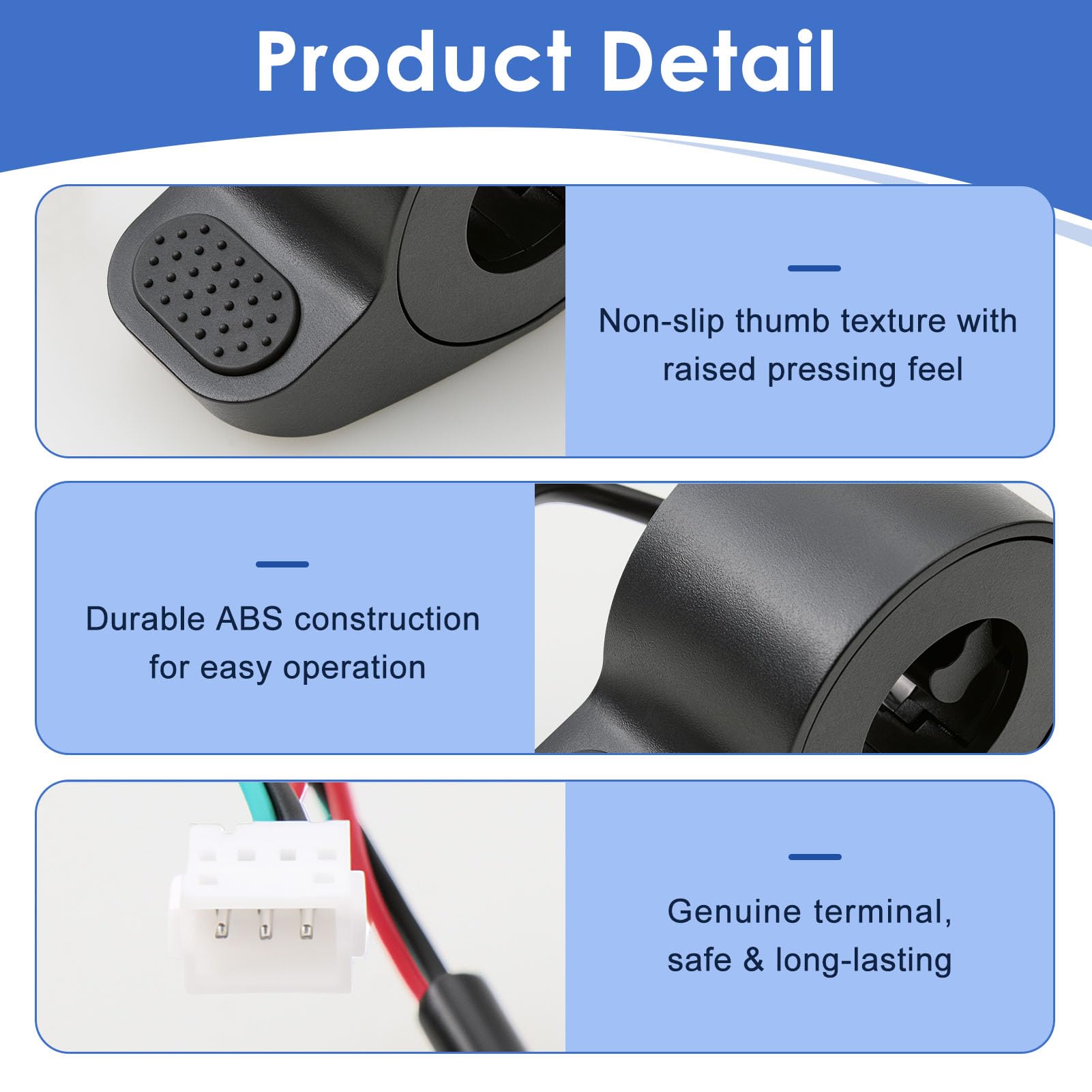 Accélérateur Trottinette électrique Pour Xiaomi M365 1S Essential Pro 2 – Accélérateur Au Pouce Haute Sensibilité, ABS Et Aluminium, Installation Facile – Pièce De Rechange Accessoire