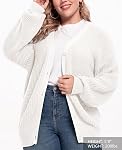 QUALFORT Cardigan Sweaters pour les femmes 100% Cotton Button-Down surdimensionné tricot vêtements de dessus haut d'automne pour les femmes 2026