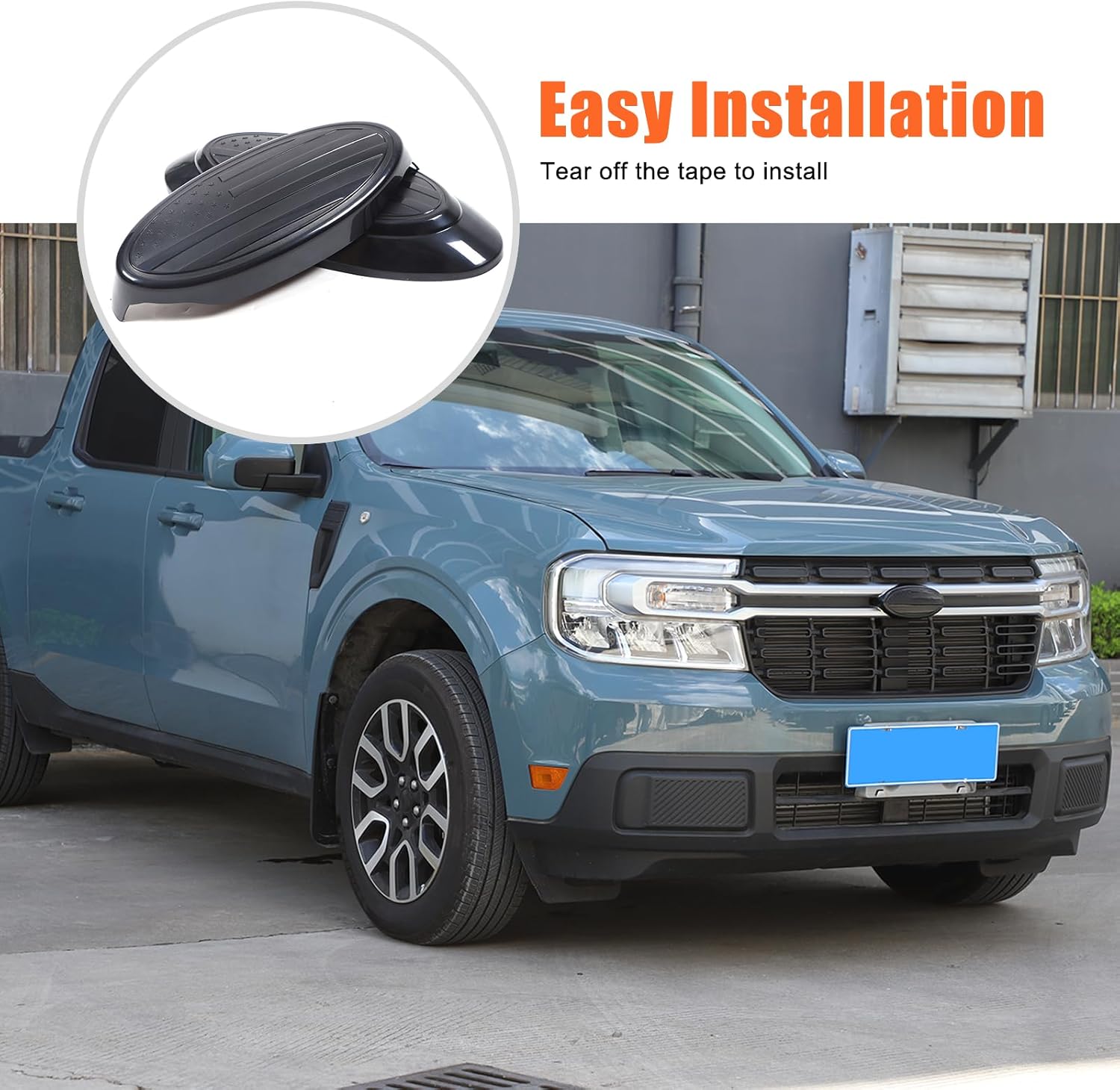 Car Front Rear Tailgate Logo Frame Cover Trim Emblem USA Flag Sticker for Ford Maverick 2022-2024 Logo Emblem Decoration Cover (Front and Back)