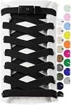 Stepace 2 Paires Pas de lacets de chaussures élastiques pour les enfants et les adultes espadrilles 5/16" Large Tieless Shoelaces Une taille convient à tous