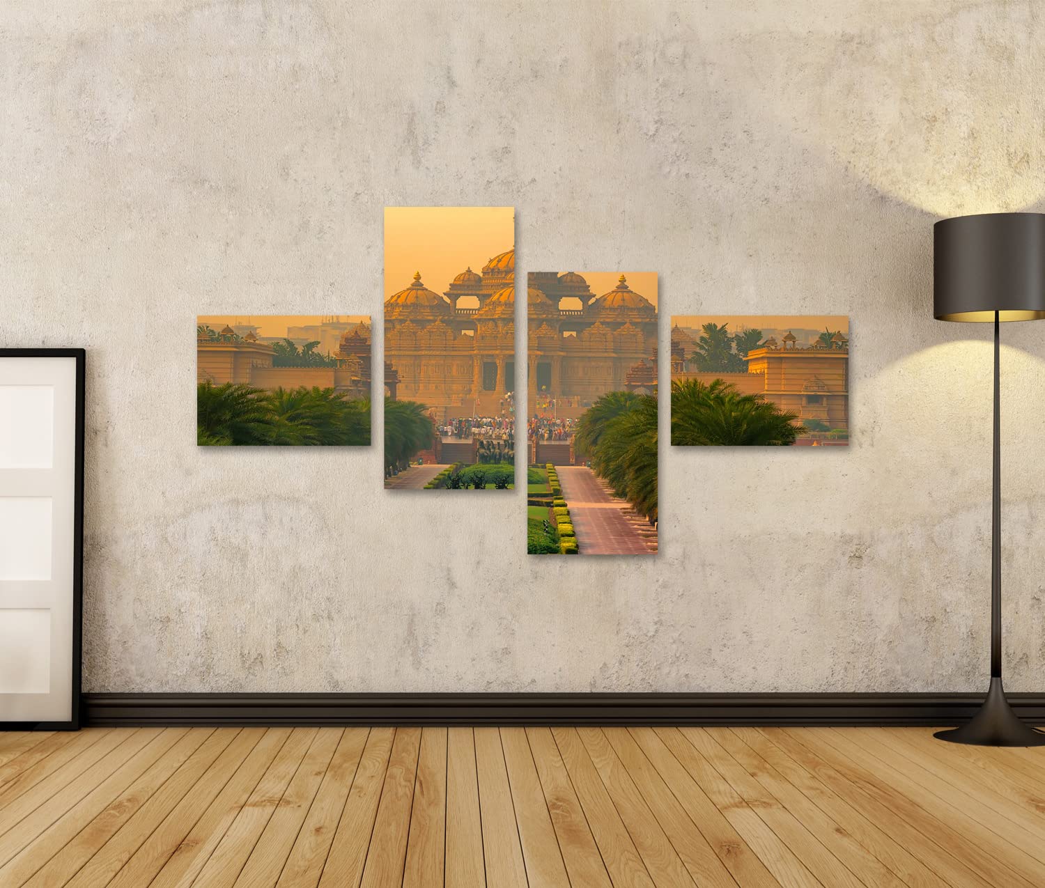 islandburner Quadro su tela Facciata Tempio Akshardham Delhi India Swaminarayan Complesso più grande Hindu M HRNU Quadri Stampe Immagini Murale Decorazione da parete