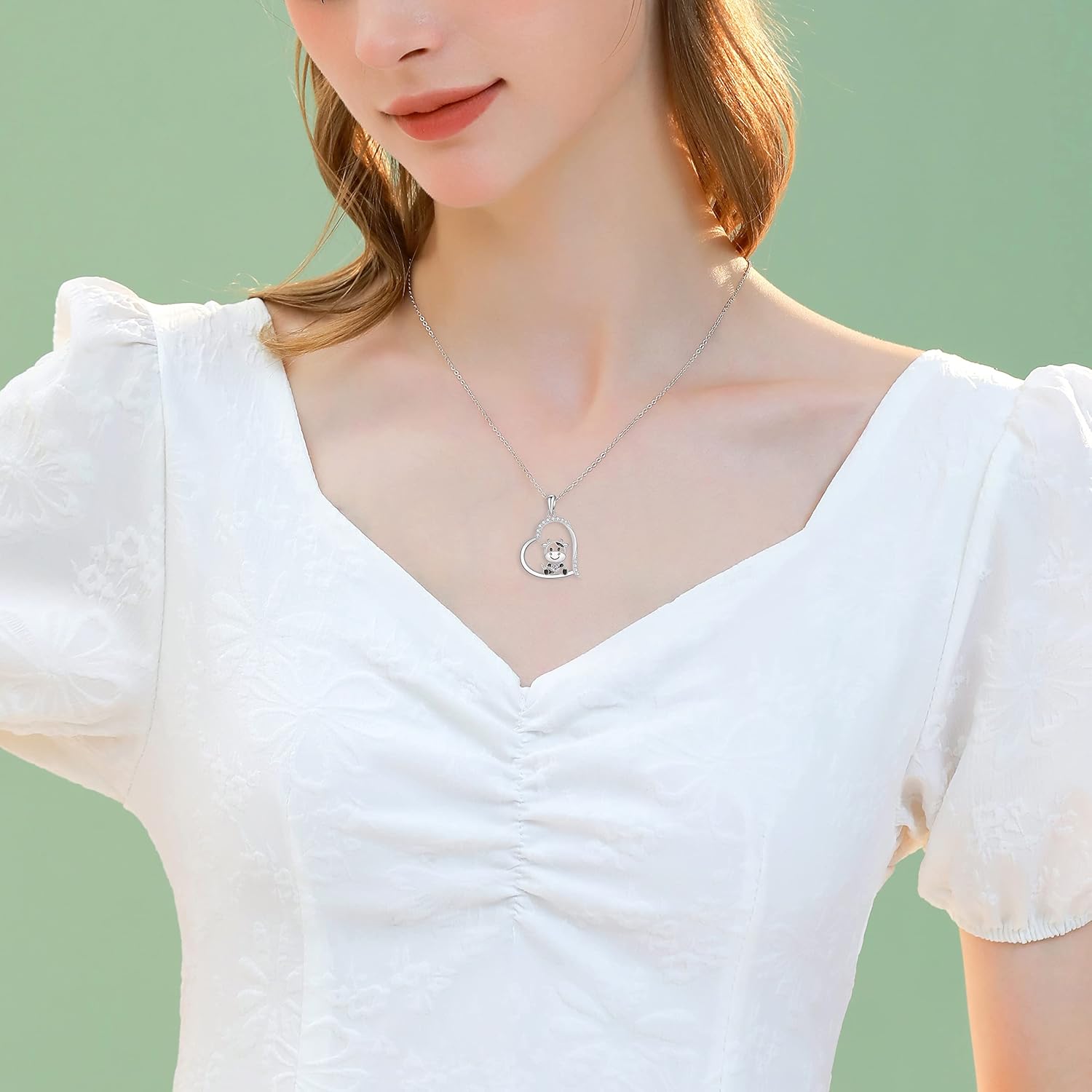 Cow and Highland Cow Necklace Sterling Silver S925 Jewelry Italian Horn Pendant for Women - Image 5